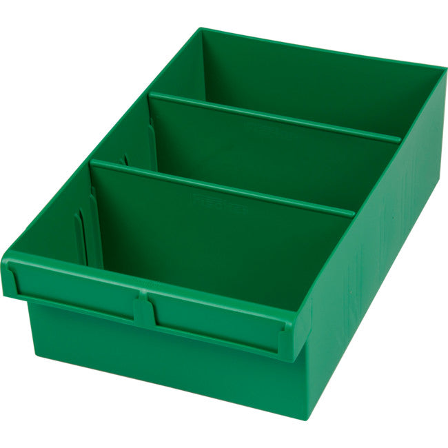 1H024GN GREEN 300MM LARGE PARTS TRAY STORAGE DRAWER WITH DIVIDERS FISCHER PLASTIC 1H-024 GREEN