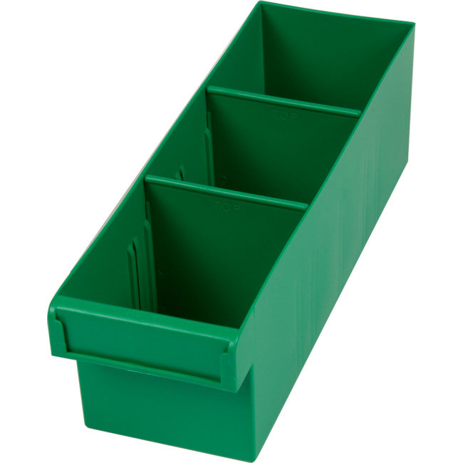 1H012GN GREEN 300MM MEDIUM PARTS TRAY STORAGE DRAWER WITH DIVIDERS FISCHER PLASTIC 1H-012 GREEN