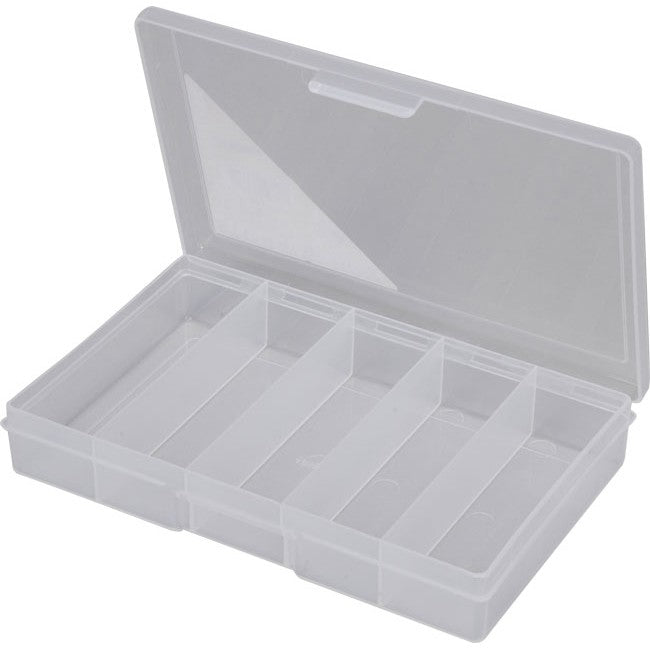 1H030 5 COMPARTMENT STORAGE BOX SMALL PLASTIC CASE FISCHER PLASTIC 1H-030