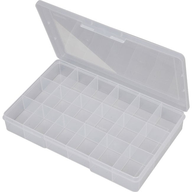 1H094 18 COMPARTMENT STORAGE BOX LARGE PLASTIC CASE FISCHER PLASTIC 1H-094