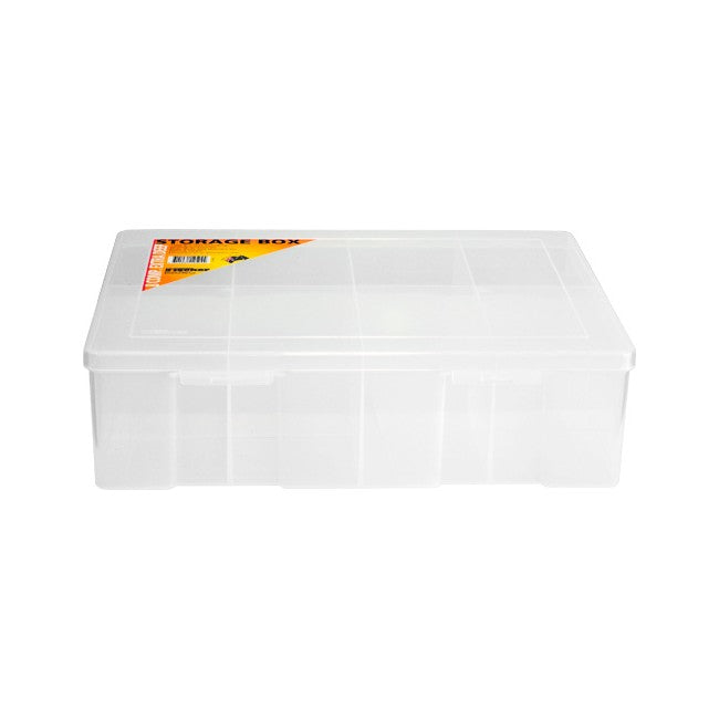 1H098 8 COMPARTMENT STORAGE BOX LARGE EXTRA DEEP PLASTIC CASE FISCHER PLASTIC 1H-098
