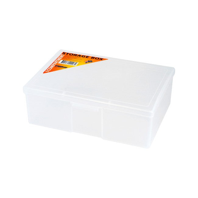 1H032 1 COMPARTMENT STORAGE BOX MEDIUM PLASTIC CASE FISCHER PLASTIC 1H-032