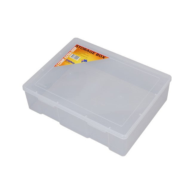 1H091 SINGLE A4 SIZED STORAGE BOX LARGE EXTRA DEEP PLASTIC CASE FISCHER PLASTIC 1H-091