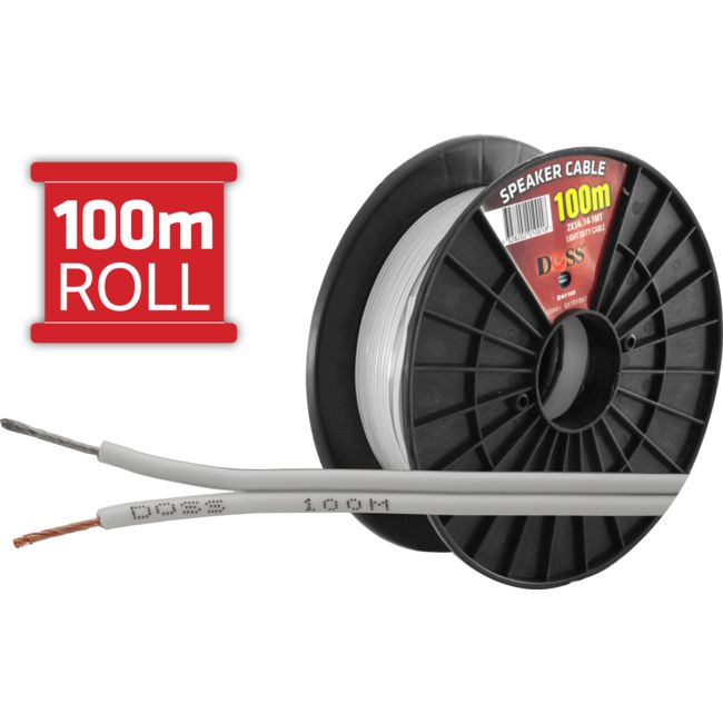 2X14-.14-100M - LIGHT DUTY SPEAKER CABLE-100M - - PER 100M REEL ROLL DOSS - DOSS