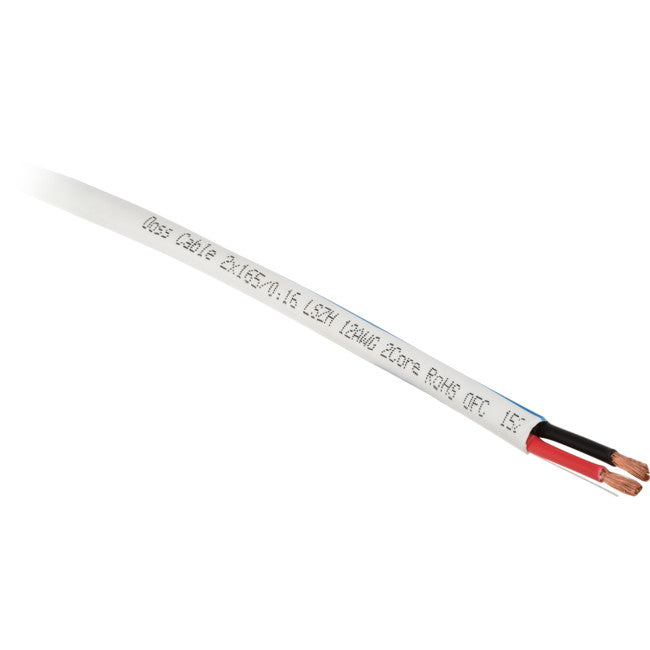 12G2C1M 1M 12AWG 2-CORE SPEAKER CABLE LSZH WHITE/B DOSS 12-2C-500