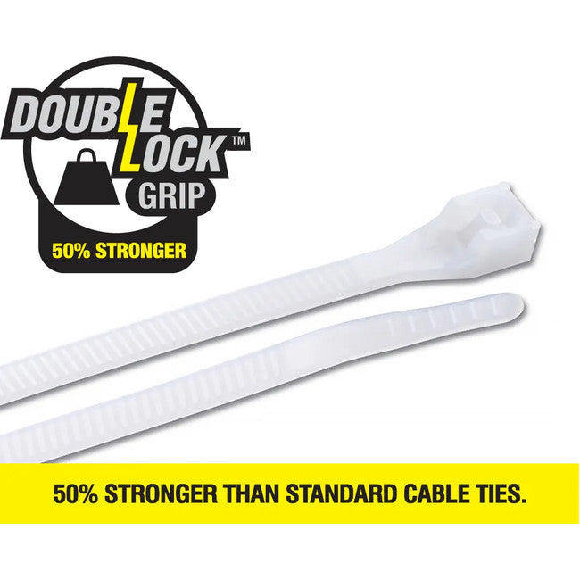 CT200NTDL 203 X 4.3MM DOUBLE LOCK CABLE TIE 100PK NATURAL CABAC 05571120