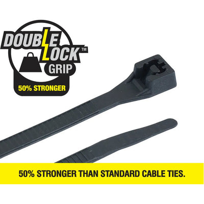 CT200BKDL 203 X 4.3MM DOUBLE LOCK CABLE TIE 100PK BLACK CABAC 05571126