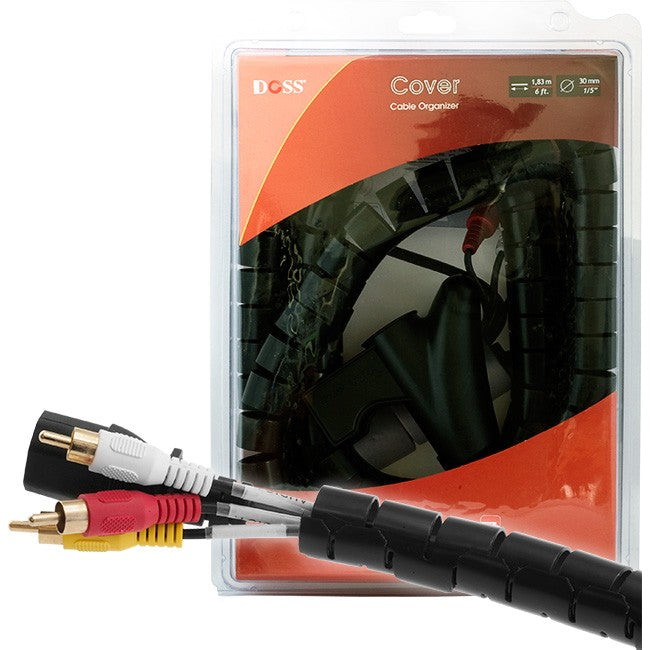 DCVR30-2 30MM CABLE COVER DOSS - 1.83MT SHORT BINDING WRAP - BLACK DOSS EPCVR94302
