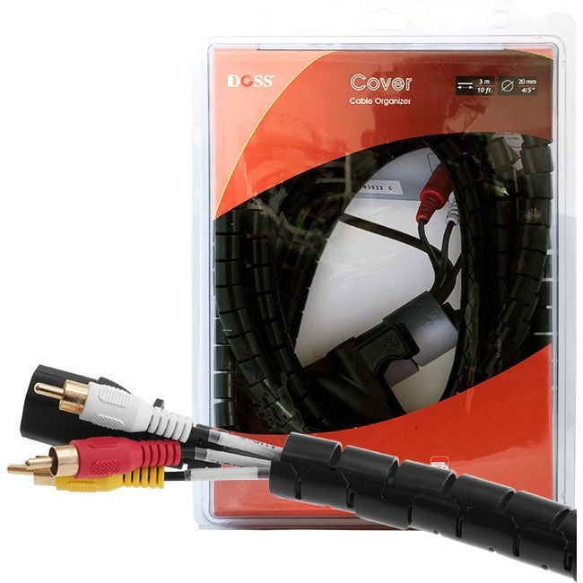 DCVR20-3 - 20MM CABLE COVER DOSS - 3MT - MEDIUM BINDING WRAP - BLACK - DOSS