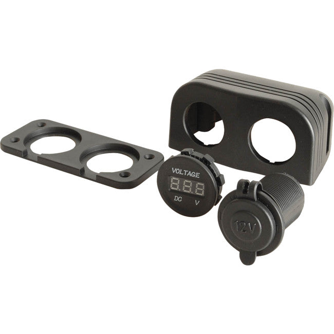 PS2024 CIG SOCKET WITH VOLTMETER 10A PANEL/ SURFACE MOUNT MARINE PS2024