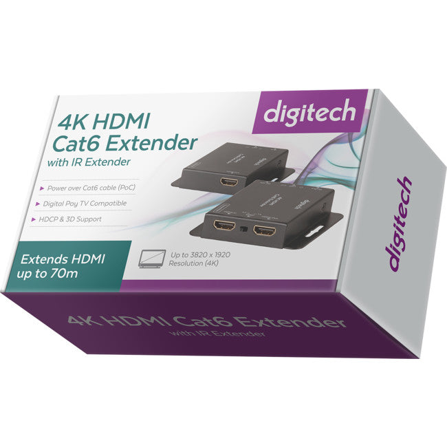 AC1785 HDMI OVER CAT6 EXTENDER 70M 4K HDMI LOOPOUT EDID 3D DIGITECH AC1785
