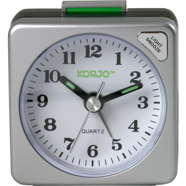 AAC73 ANALOGUE TRAVEL ALARM CLOCK SNOOZE BUTTON AND NIGHT LIGHT KORJO AAC73