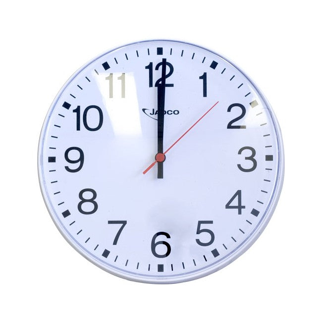 6200CLK - 300MM (12") WALL CLOCK WHITE - 15MT VIEW - JADCO - JADCO