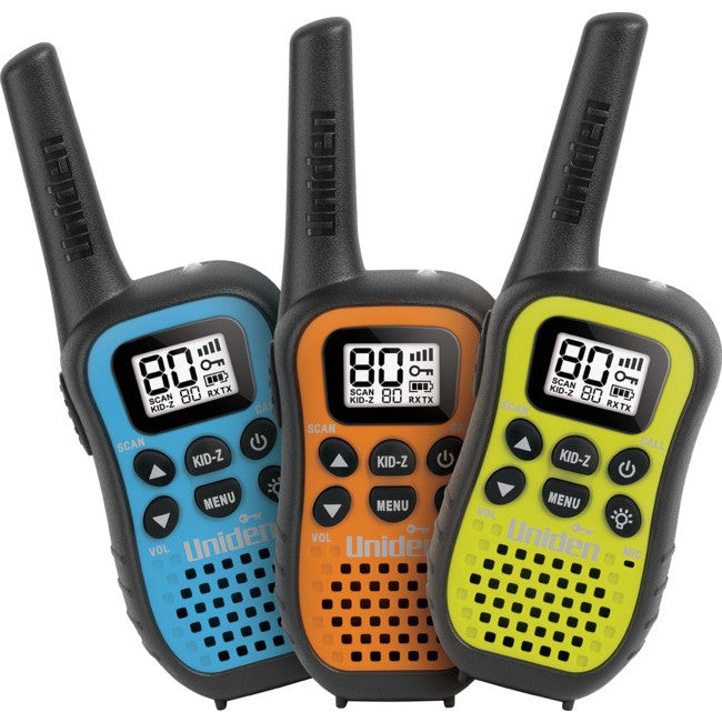 UH45-3 - 80CH 0.5W UHF HANDHELD CB - 3PK WITH KID-Z MODE - UNIDEN