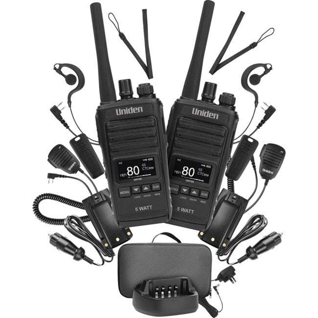 UH755-2DLX - 5W UHF DELUX HANDHELD TWIN PK - UNIDEN - UNIDEN