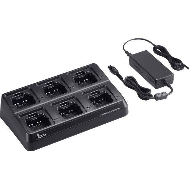 BC214 6 WAY RAPID CHARGER IC41PRO INCLUDES BC157S & 6X AD130 ICOM BC214