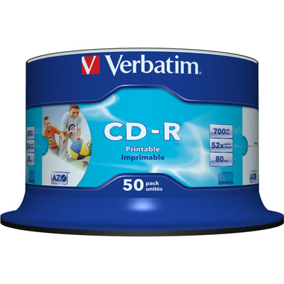 VCDR-50P 50PK VERBATIM CD-R PRINTABLE SPINDLE / BUCKET VERBATIM 41908