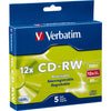 VCDRW-5US 5PK RE-WRITEABLE CD VERVATIM HIGH SPEED 4-12X SLIM CASE VERBATIM 95157