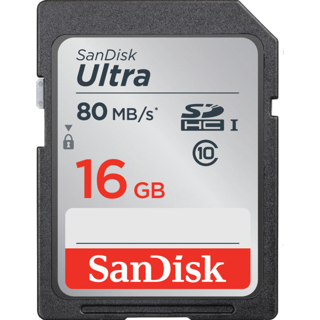 SD16ULTRA SANDISK 16GB SDHC CARD 80MB/S CLASS 10 ULTRA SERIES SANDISK SDSDUNC-016G