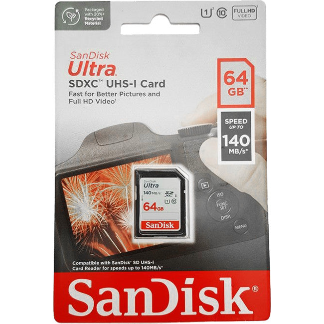 SD64ULTRA-140 SANDISK 64GB SDXC CARD 140MB/S SANDISK 08920137