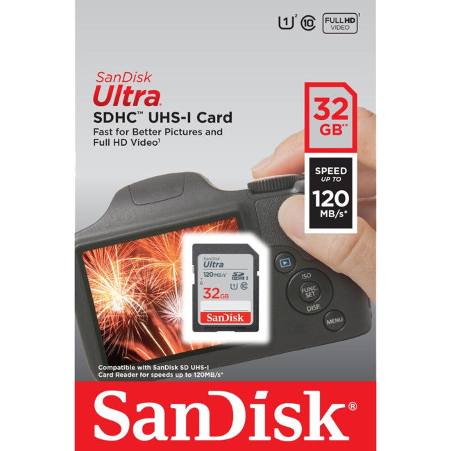 SD32ULTRA-120 SANDISK 32GB SDHC CARD 120MB/S SANDISK SDSDUN4-032G-GN6IN