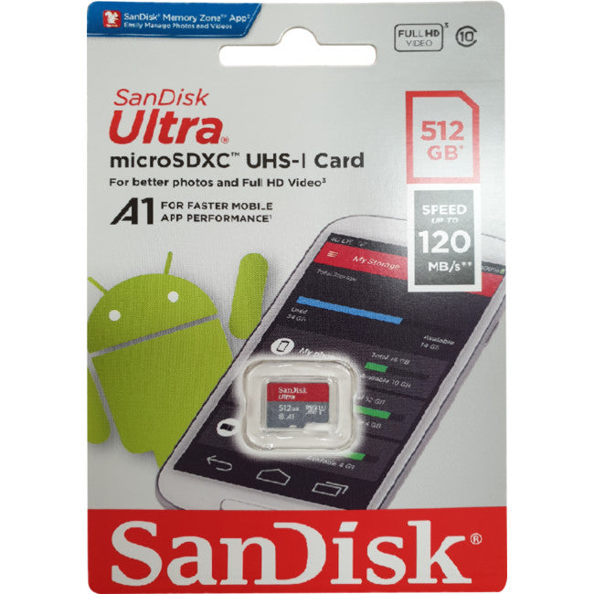 MSD512UNA SANDISK MICRO SDXC 512G CL10 120MB/S NO ADAPTER SANDISK SDSQUA4-512G-GN6MN