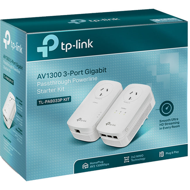 PA8033PKIT - 3 PORT GIGA POWERLINE ADAPTER - KIT AV1300 - TP-LINK