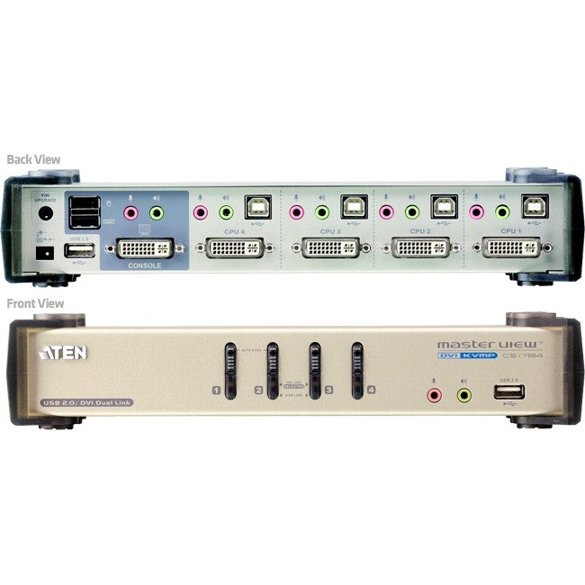CS1784A 4 PORT USB 2.0 / DVI KVM DESKTOP SWITCH WITH AUDIO ATEN CS-1784A