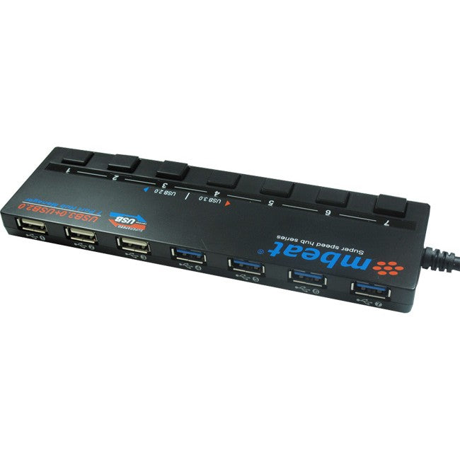 USBM43HUB 7 PORT USB 3.0 & 2.0 HUB WITH INDIVIDUAL SWITCH MBEAT MBEAT