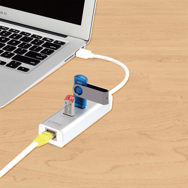 HUB33E 3 PORT USB3.0 HUB WITH GIG LAN GIGABIT LAN HAMILTON MBEAT MB-HUB33E