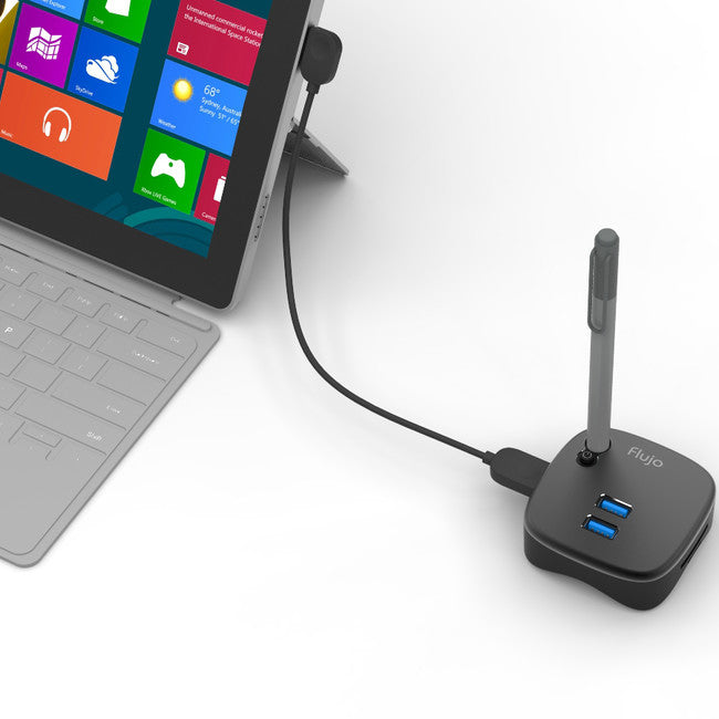 AH8BLK USB 3.0 HUB WITH CARD READER GIGA LAN BLACK SURFACE PRO FLUJO AH8-BLACK