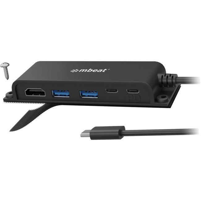 HUBE05 - MOUNTABLE 5 PORT USB-C HUB - 4K HDMI 60W PD CHARGING - MBEAT