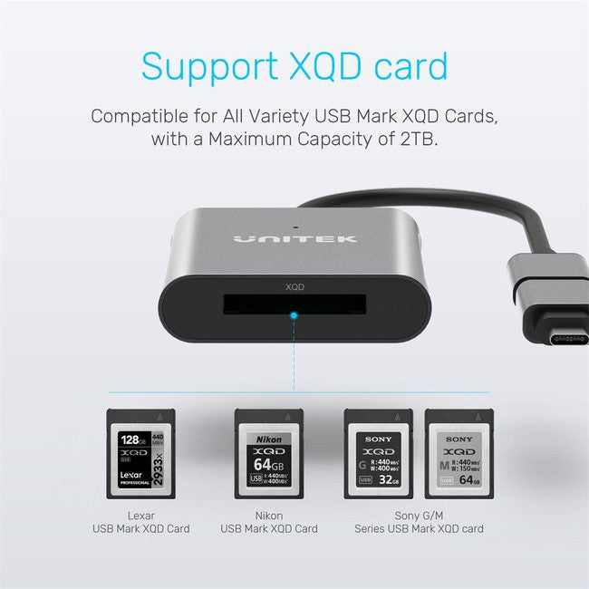R1009A USB3.1 XQD CARD READER UNITEK R1009A