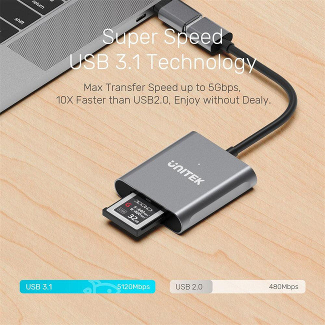 R1009A USB3.1 XQD CARD READER UNITEK R1009A