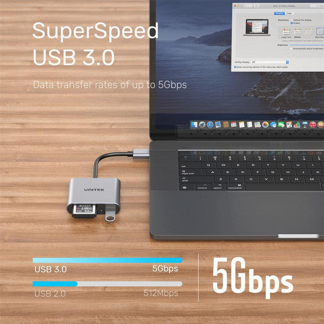 R1011A - USB3.2 XQD SD TF CARD READER - UNITEK