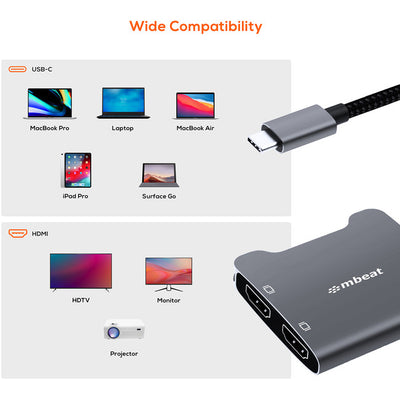 CDHD USB-C TO DUAL HDMI ADAPTER 4K TOUGHLINK MBEAT 09050884