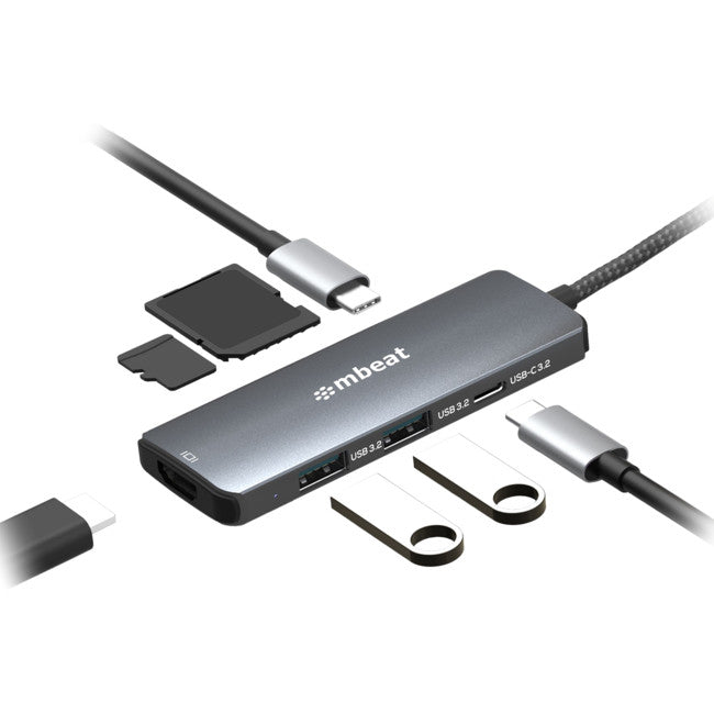 UCD32U7 7 in 1 USB-C 3.2 Gen2 Hub with 8K Video 10G MBEAT 09050890