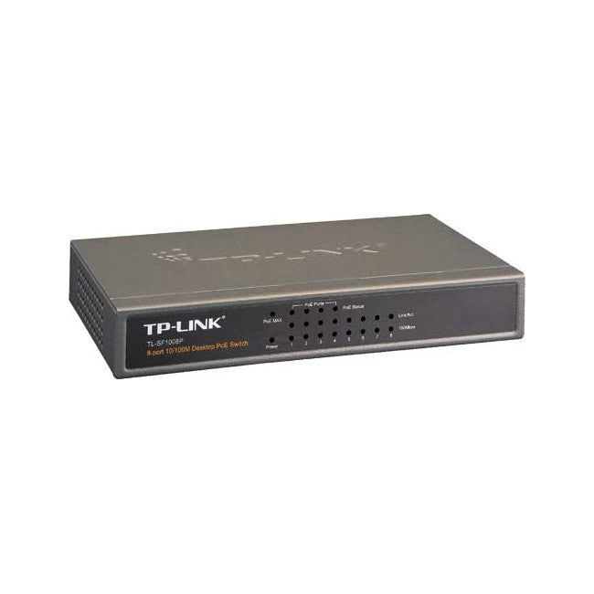 TLSF1008P 8 PORT 53W POE ETHERNET SWITCH 4X POE PORTS & STEEL CASE TP-LINK TL-SF1008P