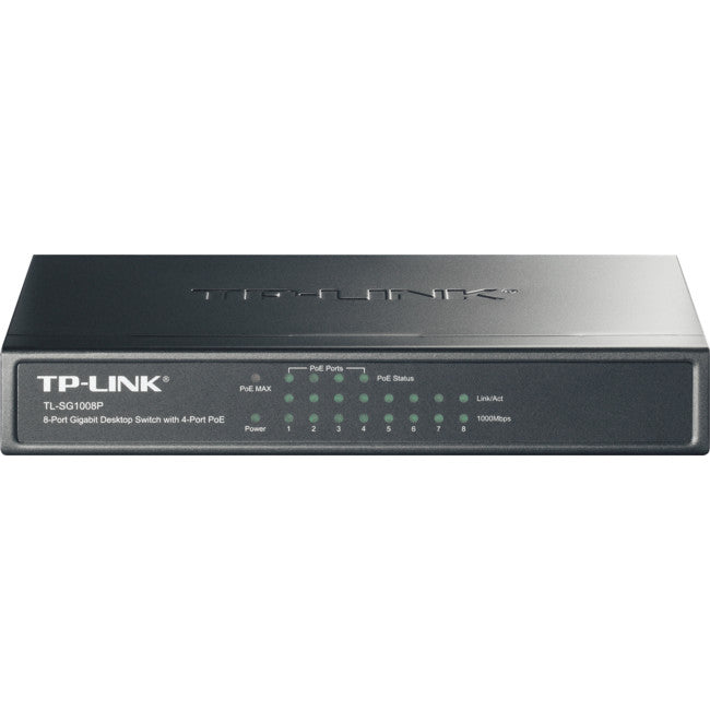 TLSG1008P 8 PORT 53W POE GIGABIT SWITCH 4 POE PORTS TP-LINK TL-SG1008P