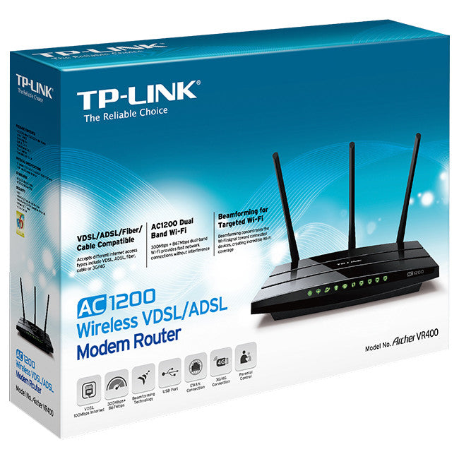 ARCHERVR400 - AC1200 VDSL ADSL MODEM ROUTER - VR400 USB - TP-LINK