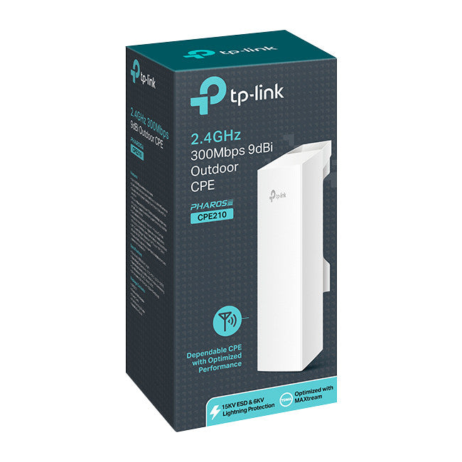CPE210 300MBPS OUTDOOR ACCESS POINT 27dBm 5KM RANGE PHAROS TP-LINK TL-CPE210