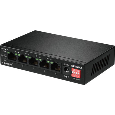 ES5104PH 5 PORT 60W 10/100 POE SWITCH 4 POE PORTS EDIMAX EDIMAX ED-ES-5104PH-V2