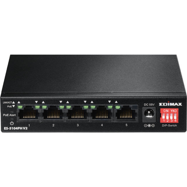 ES5104PH 5 PORT 60W 10/100 POE SWITCH 4 POE PORTS EDIMAX EDIMAX ED-ES-5104PH-V2