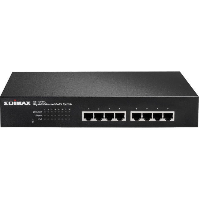 GS1008PLV2 8 PORT GIGA POE SWITCH 80W 8 POE PORTS EDIMAX EDIMAX GS-1008PL