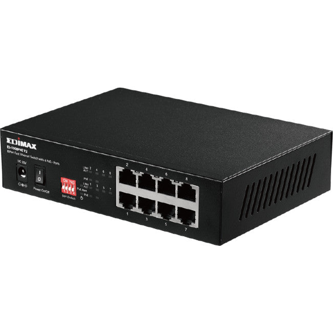 ES1008PHEV2 8 PORT POE SWITCH WITH DIP 4 X POE PORTS 200M 09051460
