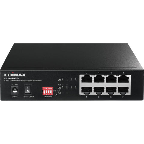 ES1008PHEV2 8 PORT POE SWITCH WITH DIP 4 X POE PORTS 200M 09051460
