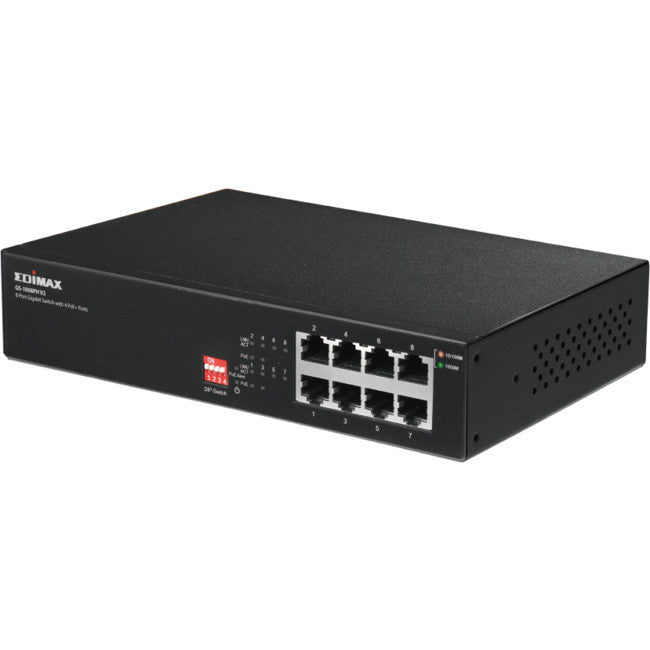 GS1008PHV2 8 PORT GIGA SWITCH WITH 4 POE+ PORTS & DIP SWITCH EDIMAX 09051639