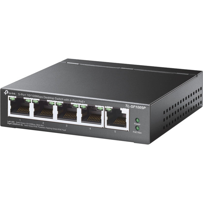 TLSF1005P 5 PORT 10/100 SWITCH 4 X POE+ TP-LINK TL-SF1005P