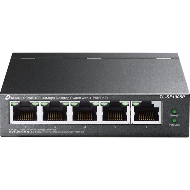 TLSF1005P 5 PORT 10/100 SWITCH 4 X POE+ TP-LINK TL-SF1005P
