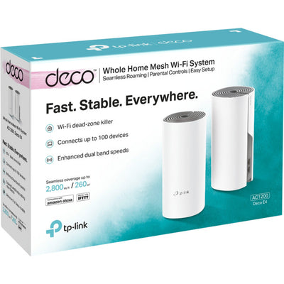 DECOE4-2PK AC1200 WHOLE HOME MESH SYSTEM TP-LINK DECO E4(2-PACK)